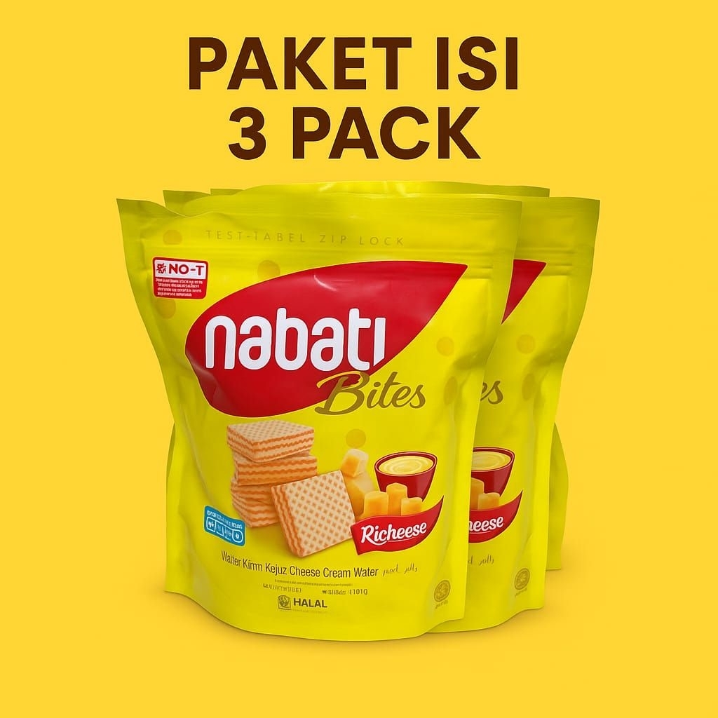 

BUNDLE ISI 3 BH - NABATI BITES WAFER RICHEESE KEJU / RICHEESE KEJU POUCH 112 GRAM -WAFER KEJU