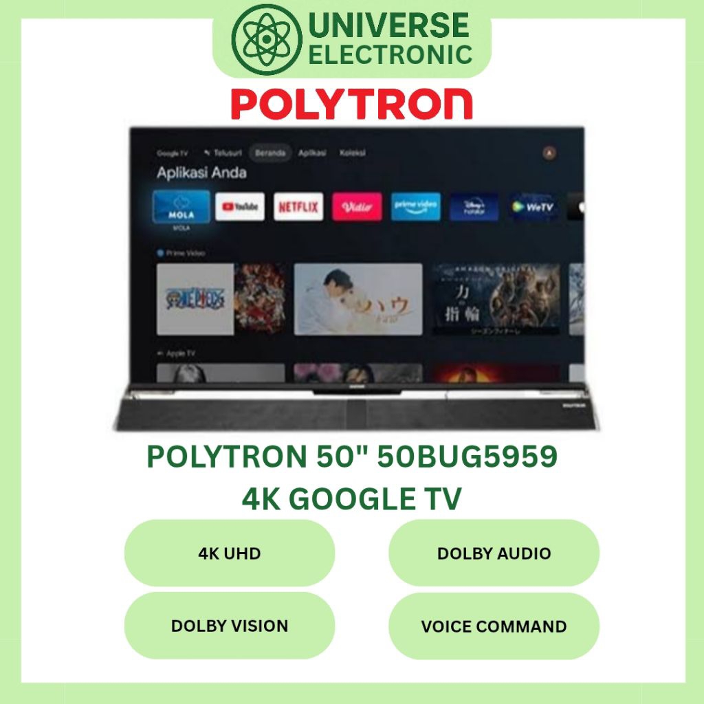 POLYTRON PLD 50BUG5959 4K LED GOOGLE TV 50 Inch