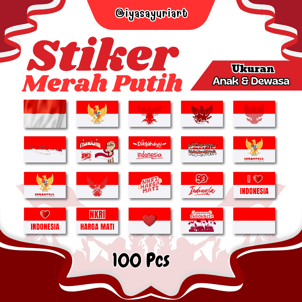 

INSTANS COD Stiker Pipi Bendera Merah Putih 100 Pcs - Stiker Merah Putih - Stiker Bendera Kustom - Berkualitas