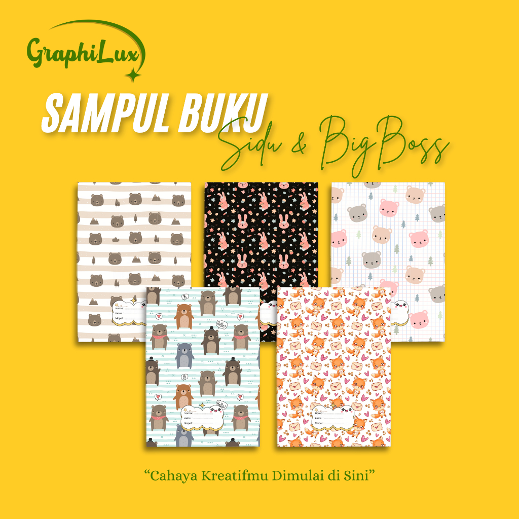 

Sampul Buku Lucu Sidu & Big Boss - Cover Motif Karakter Hewan Imut |