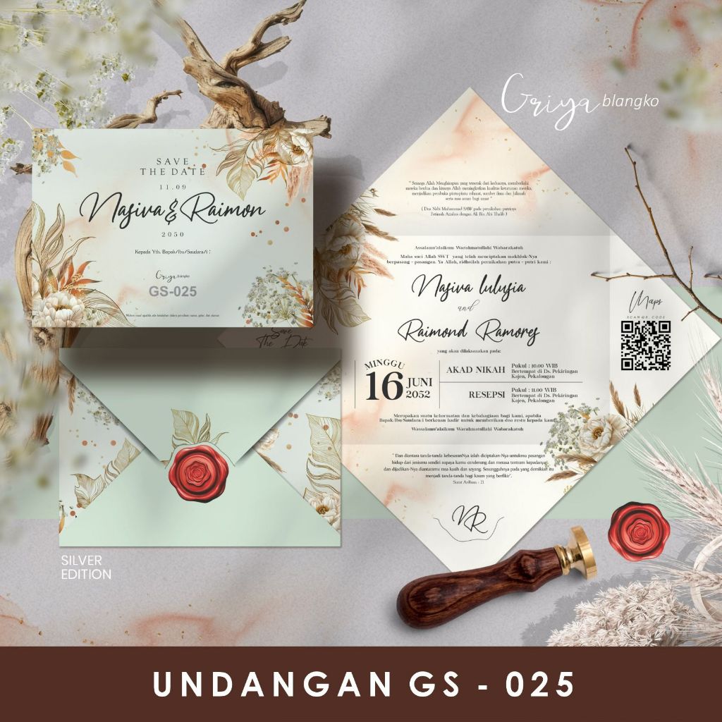 

GS 025 Blangko Undangan Kosongan Griya Blanko SILVER EDITION + File Setting Corel