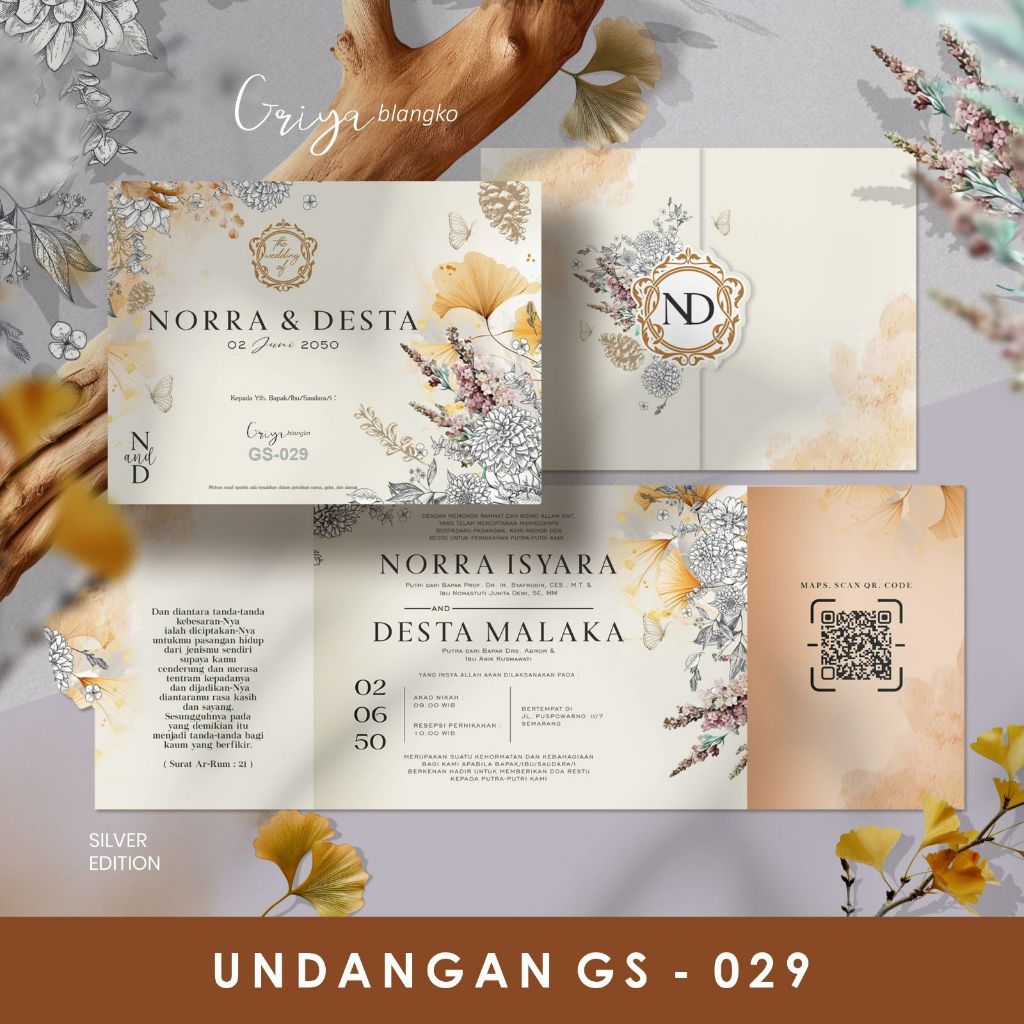 

GS 029 Blangko Undangan Kosongan Griya Blanko SILVER EDITION + File Setting Corel