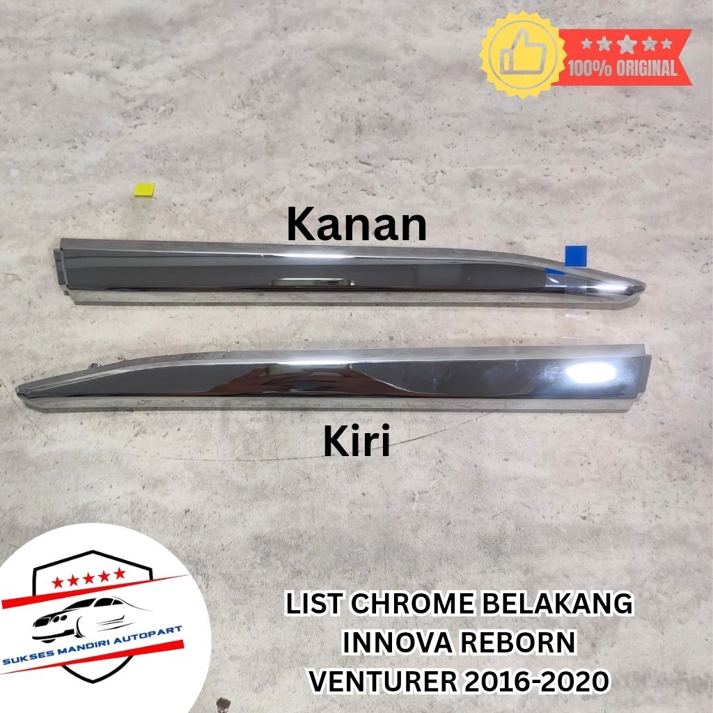LIST CHROME BELAKANG PENDEK INNOVA REBORN VENTURE 2016-2020 (52723-YP010, 52724-YP010) ORI