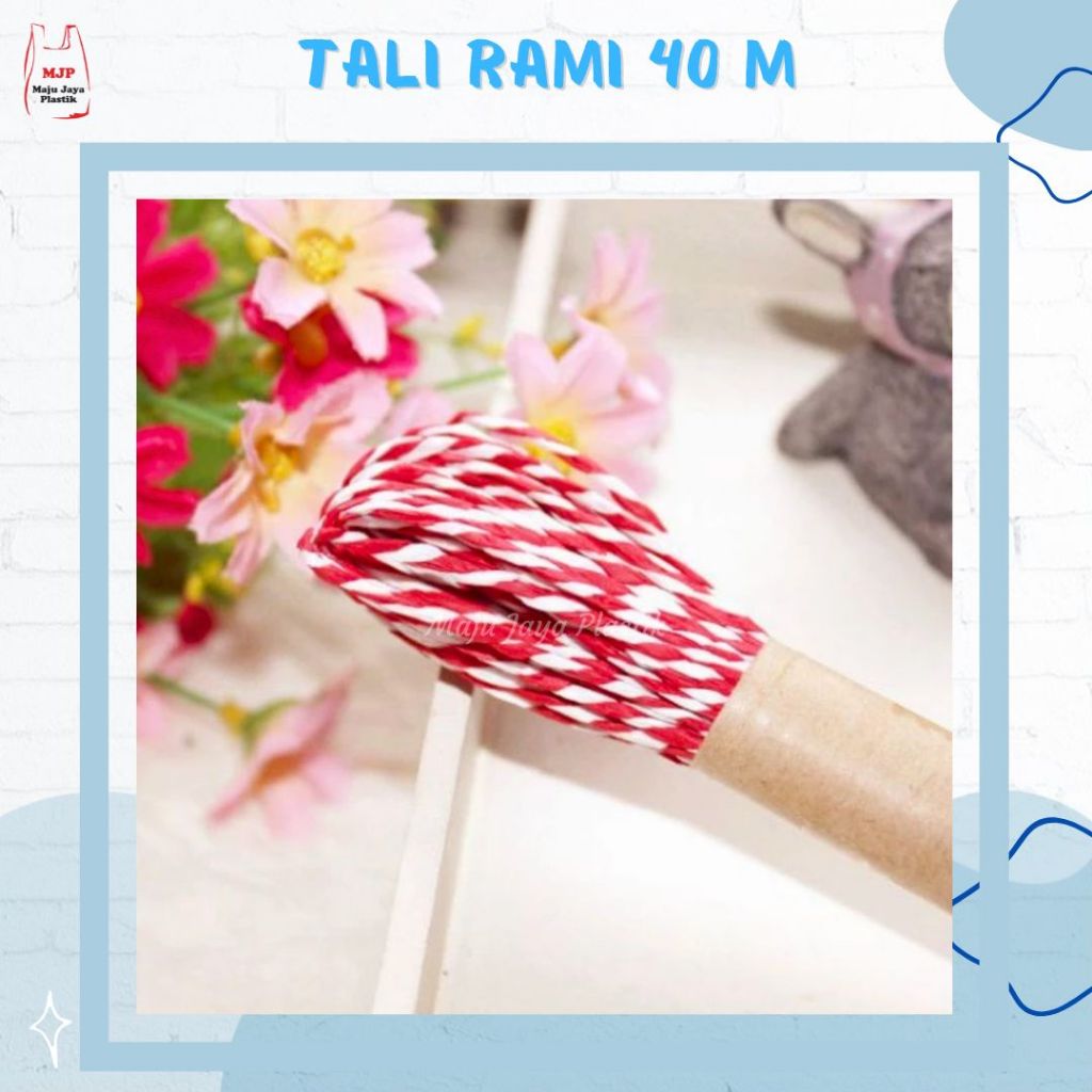 

Tali Rami 40 Meter Warna Merah Putih Hiasan Dekorasi DIY Bungkus Kado Craft