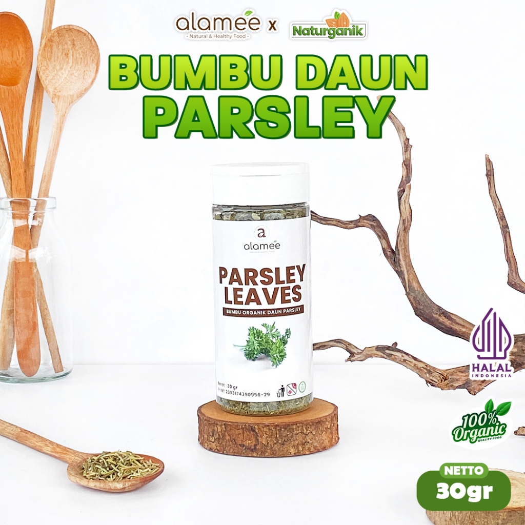 

ALAMEE Parsley Kering Daun Peterseli Dried Persley Flakes Leaves Bumbu Garnish Seasoning Naturganik