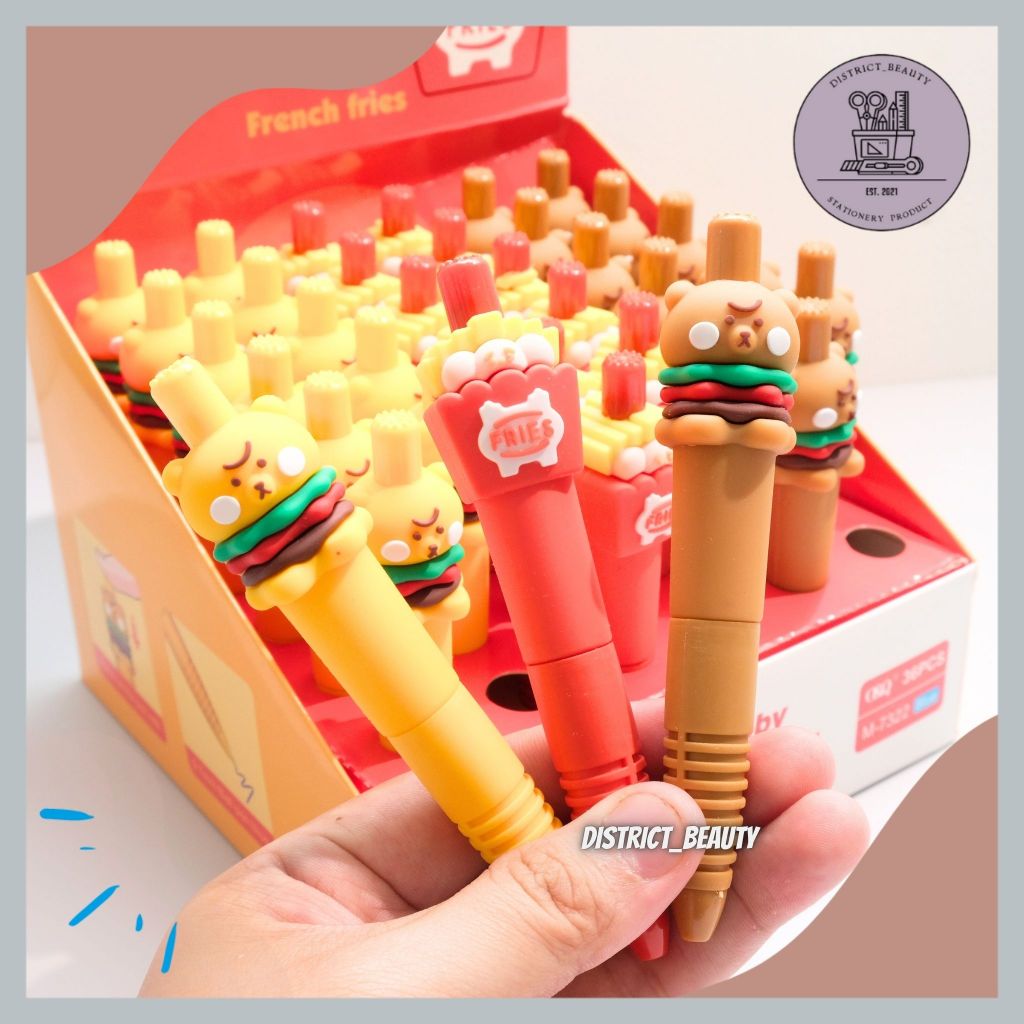 

PULPEN CETEK CHUBBY FAST FOOD HAMBURGER KENTANG BURGER BEAR PEN MEKANIK GEL PEN CETEK FAST FOOD FRENCH FRIES LUCU UNIK MINI PULPEN MINI MUNGIL MOTIF MAKANAN LUCU TERMURAH