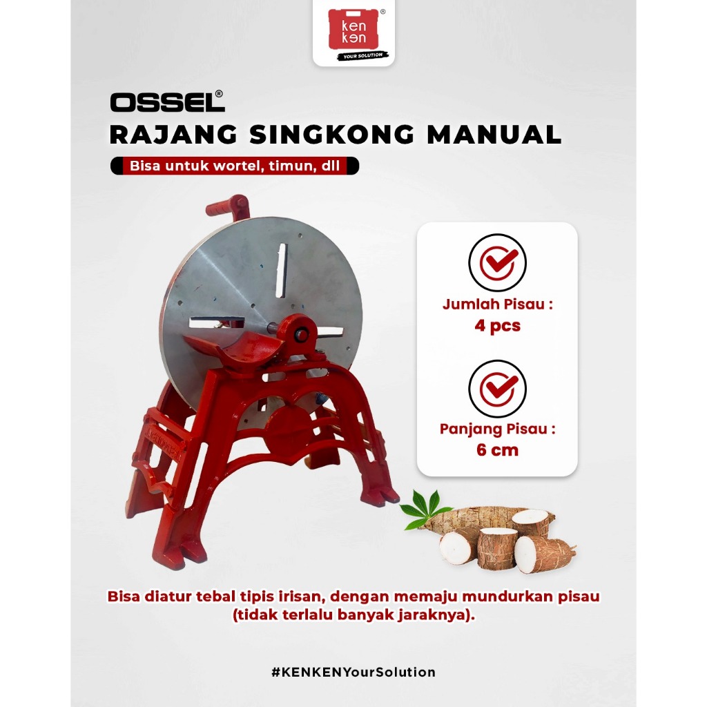 OSSEL Alat Rajang Singkong Pemotong Keripik Singkong Iris Keripik Singkong Perajang Sayur Buah OSSEL