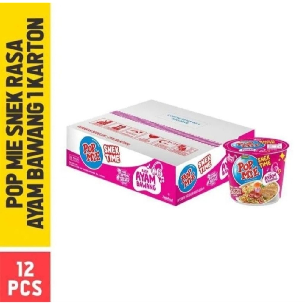 

Pop Mie Mi Instant Cup Ayam Bawang 1 Karton 12 Pcs