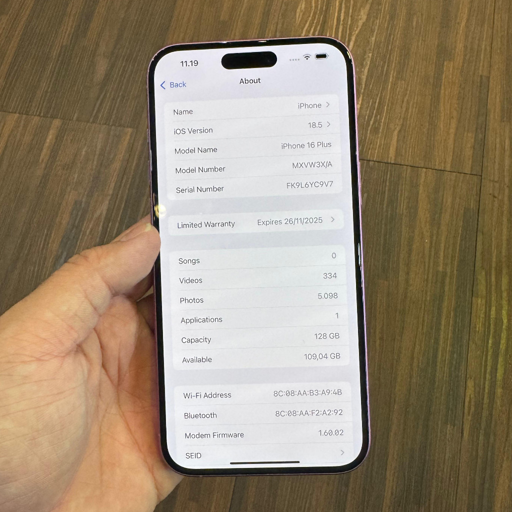 HP Apple iPhone 16 Plus 128GB 128 GB Pink - Inter BP WiFi only