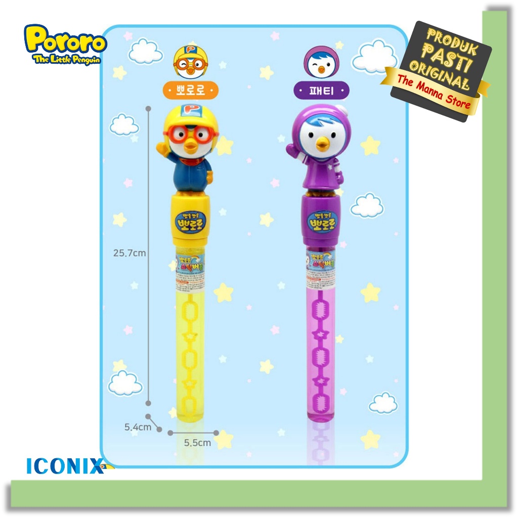 STICK BUBBLE Pororo Pororo the Little Penguin Original Iconix Korean Toys Animation Mainan Anak