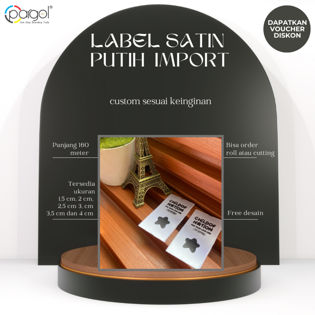 

Label Satin Custom Nama / Logo – Halus & Ekonomis Untuk Baju UMKM - Washing Care - Satin Import