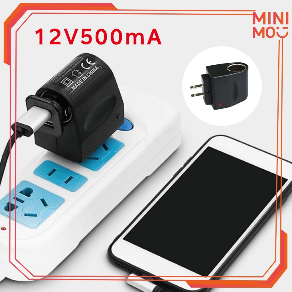 Car Charger EU Plug Converter 220V ke 12V - Dual Port Quick Charge 3.0 untuk Power Bank & GPS di Mob