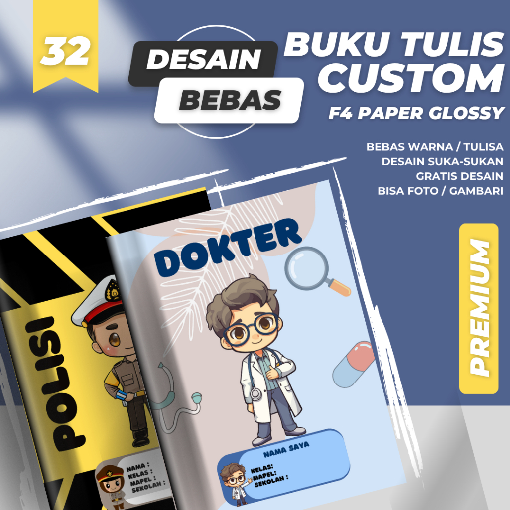 

Buku Tulis Custom Free Desain Bisa Pakai Gambar atau foto 38 Hal Tema Cita-Cita