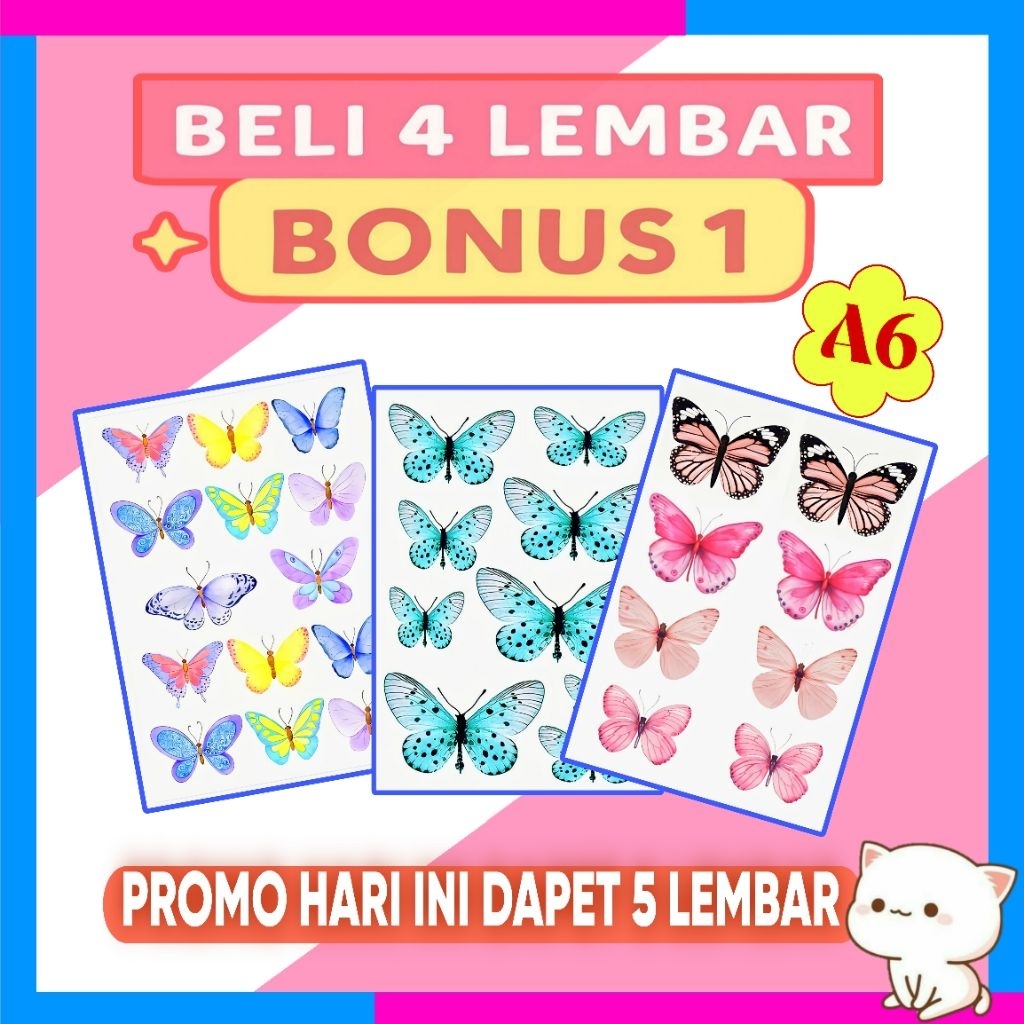 

stiker kupu-kupu uk 10x14cm