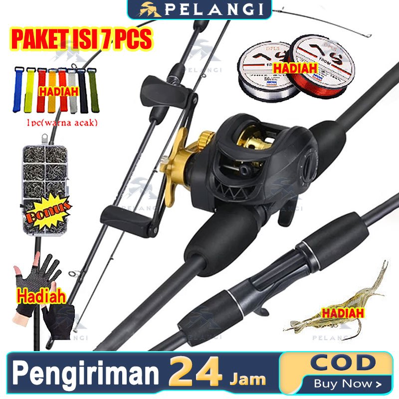 Joran Pancing Full Set 1.8M 10LB 7.2:1 Joran BC Set Reel BC Joran UL Carbon Pancingan Set Lengkap / 