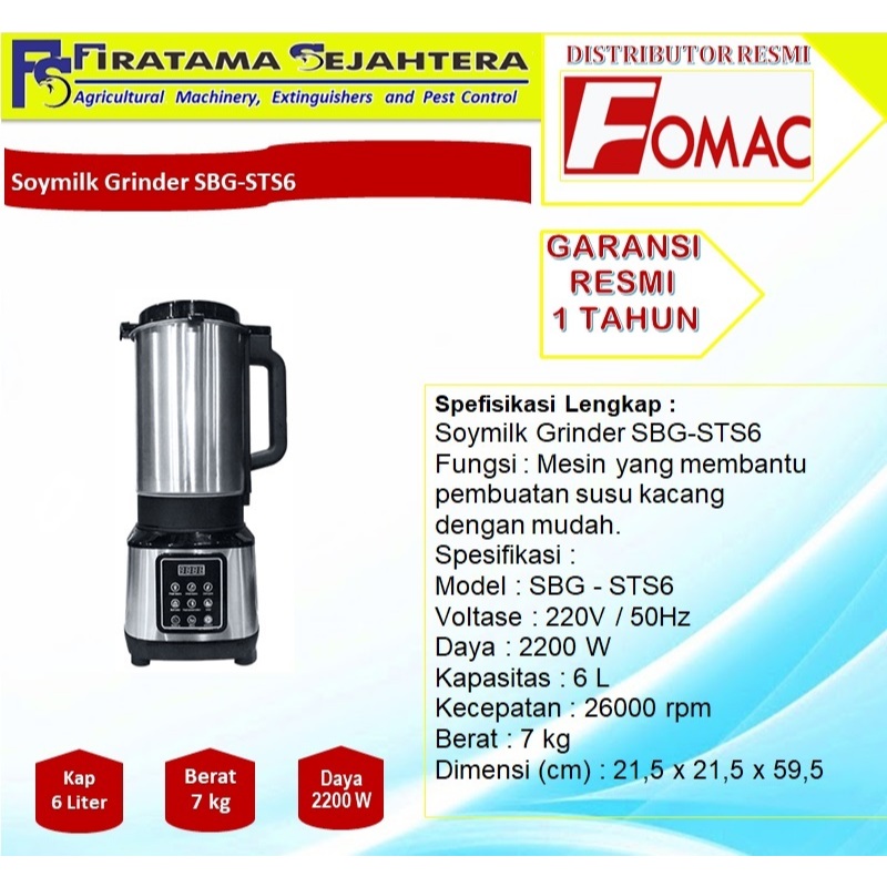 FOMAC Soymilk Grinder SBG-STS6