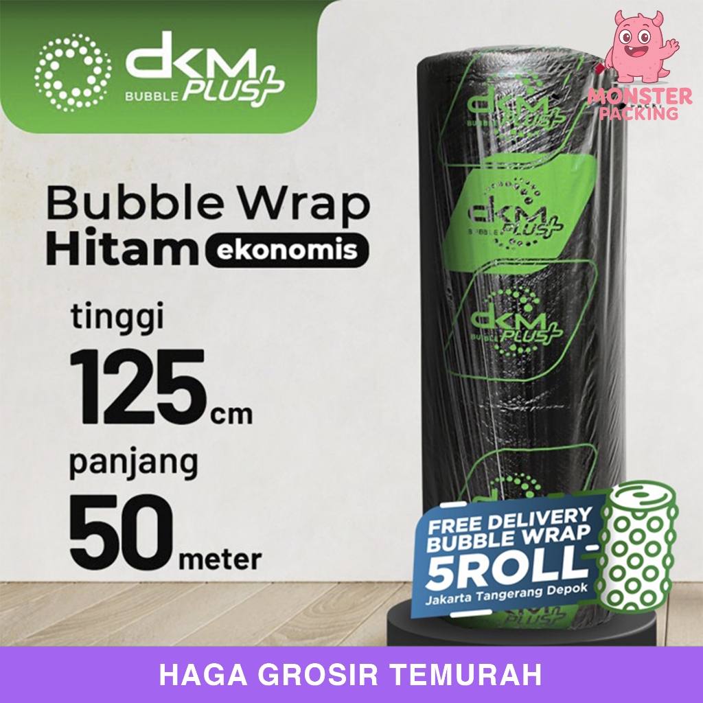 

Plastik Bubble Wrap 125cm x 50m Hitam Ekonomis Bubblewrap DKM PLUS PER ROLL
