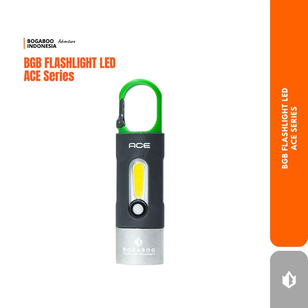 Keychain Senter Bogaboo ACE Senter Mini  LED - LED COB - Lampu Flashlight Cas USB Type-C - MINI COB 
