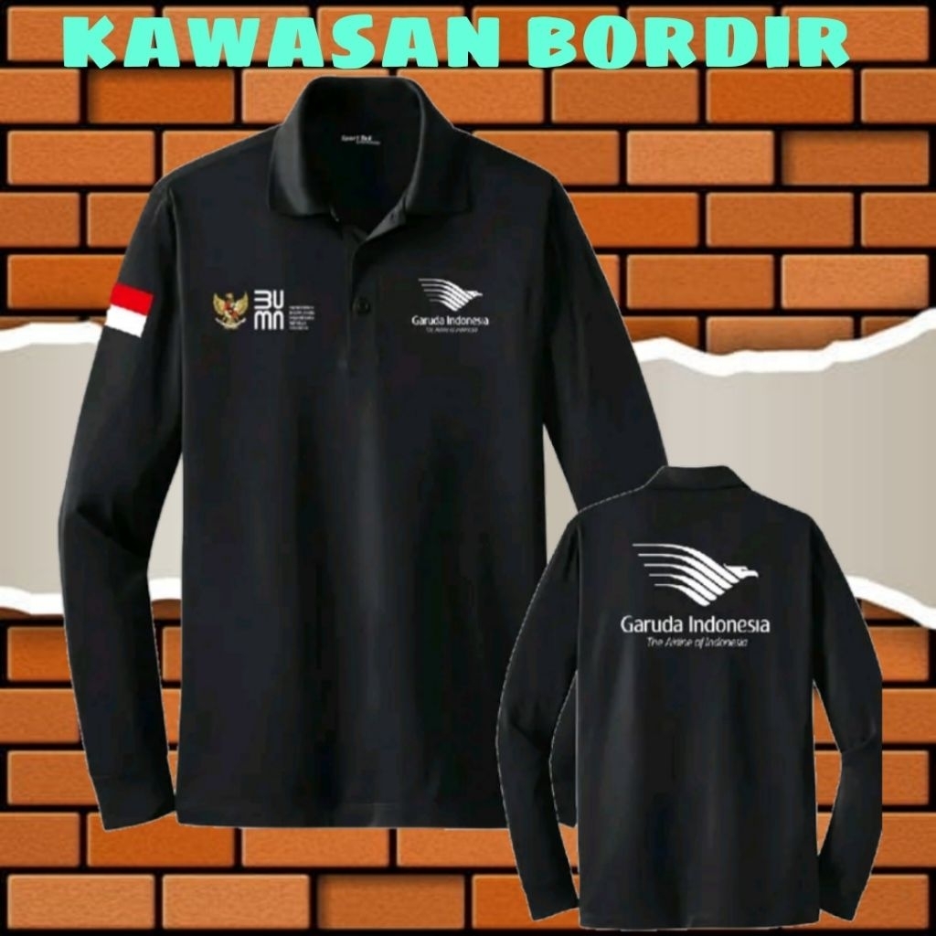 Polo shirt Garuda Indonesia kaos Garuda Indonesia seragam Garuda Indonesia baju Garuda Indonesia ful