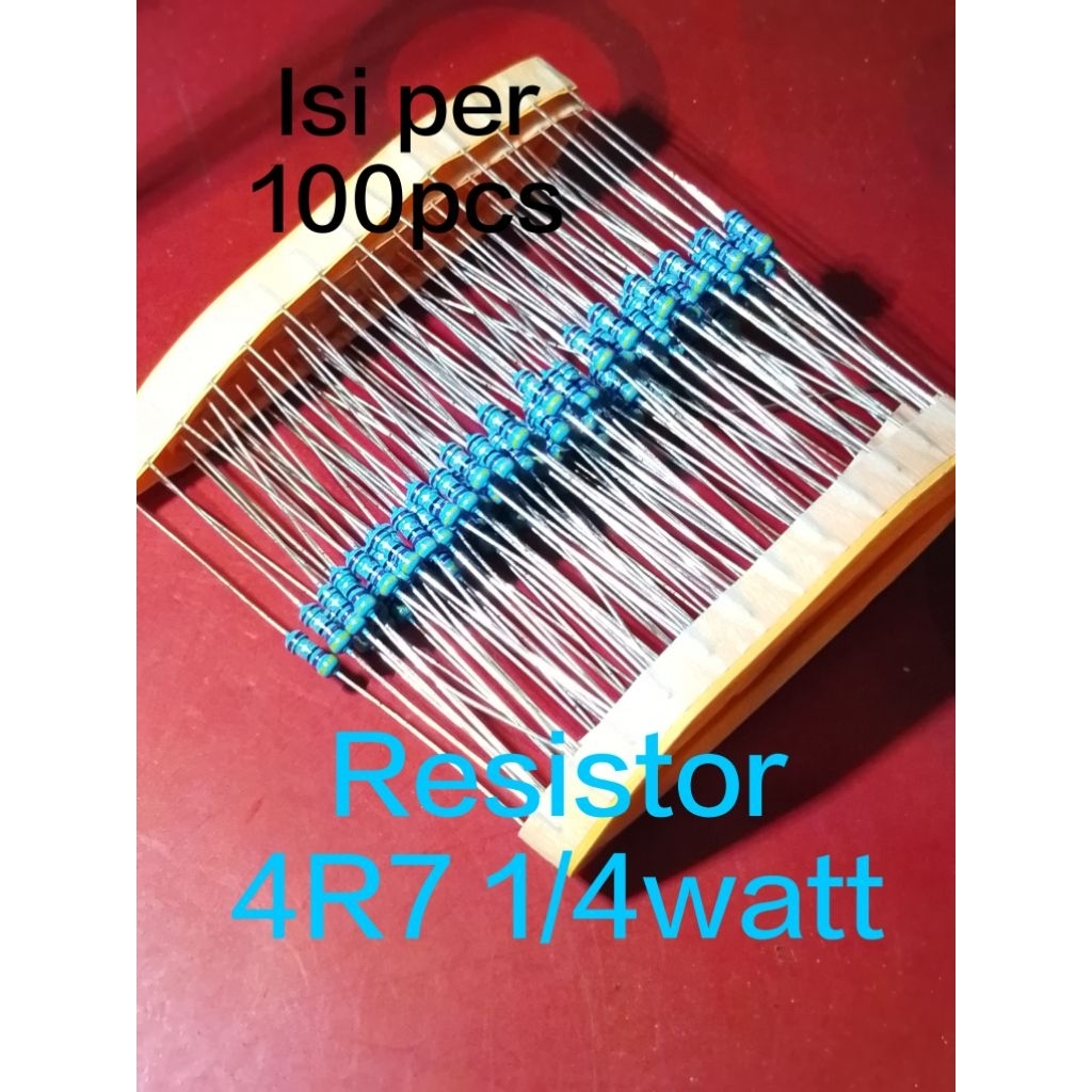 Resistor metal film 4R7 1/4watt isi 100pcs