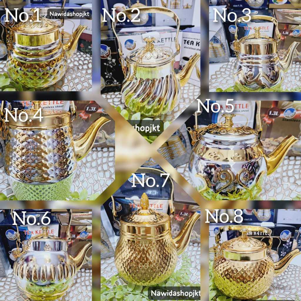 Paket Teko Stainless Steel Arab Premium Ibrix/Teko Air Zamzam/Teko Teh/Teko Kopi Oleh Oleh Haji Umro