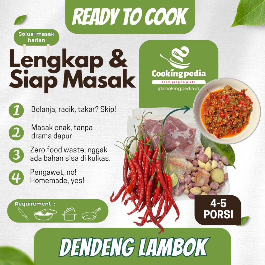 

[Cookingpedia] Paket Masak Dendeng Lambok Batokok Pack I Paket Masak Bumbu Komplit I Higienis I Daging Sapi Segar I Ready to Cook