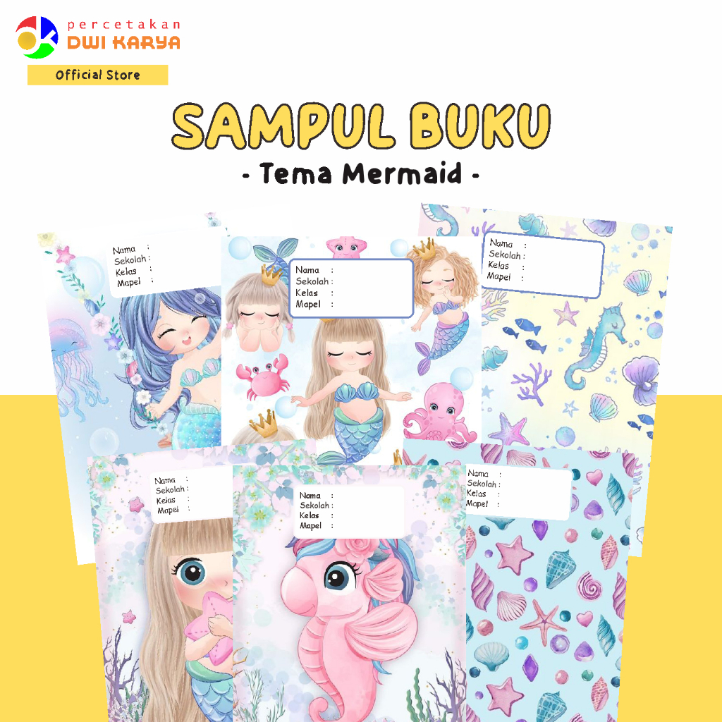 

[PAKET] SAMPUL BUKU MERMAID 6 LEMBAR SAMPUL BUKU AESTHETIC