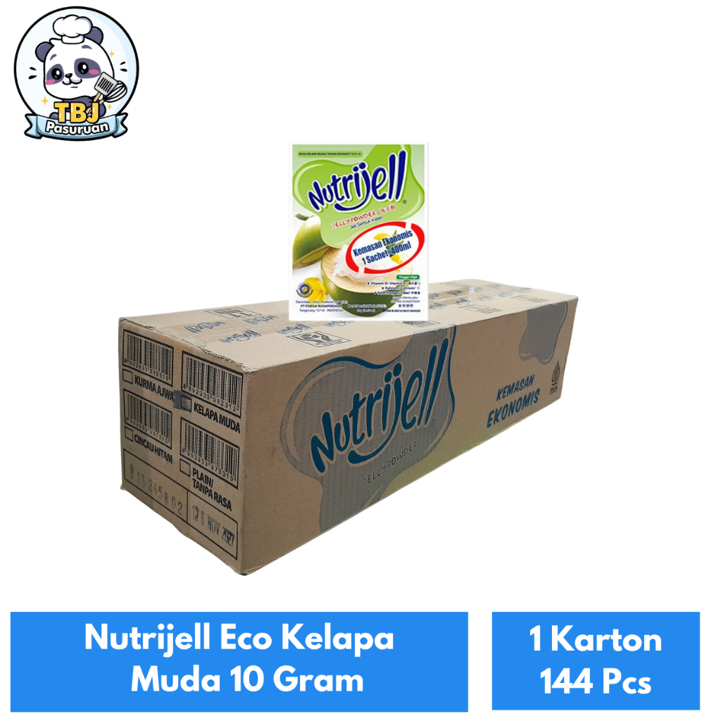 

Nutrijell Eco Kelapa Muda 10 Gram Kemasan 1 Karton Isi 144 Pcs