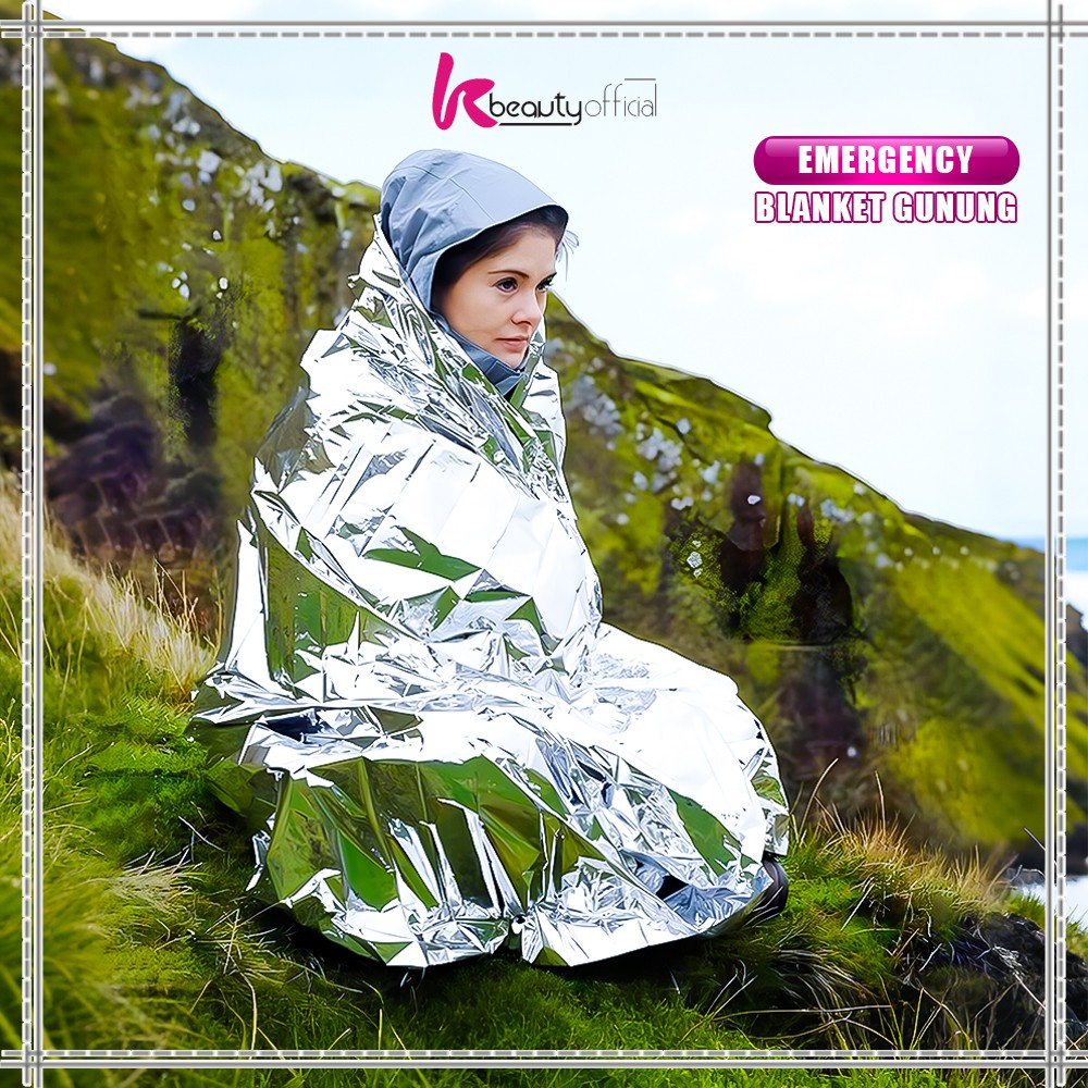 KB-C1307 Emergency Blanket Selimut Darurat Hangat Silver Anti Hipotermia  Outdoor Camping Gunung / S
