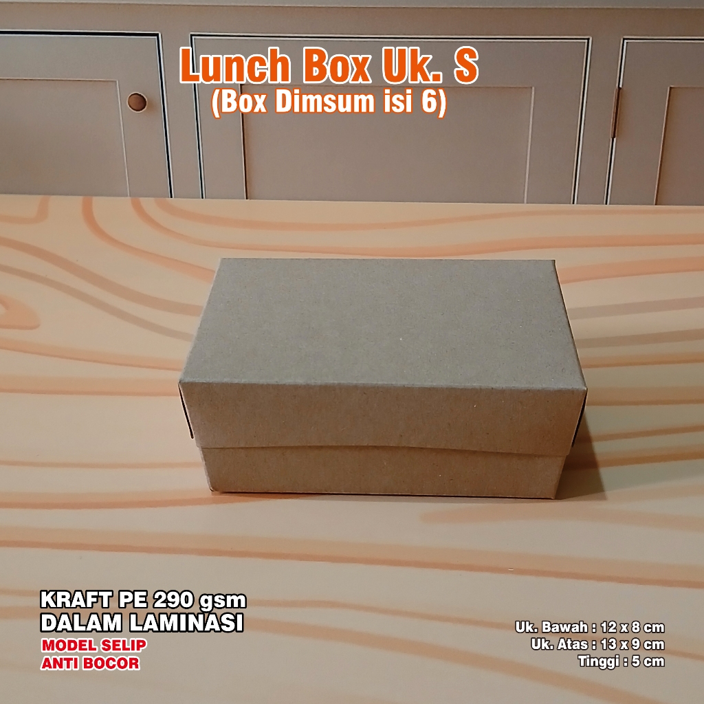 Box Dimsum/ Launch Box s Dimsum isi 6 bahan kraft PE laminasi dalam