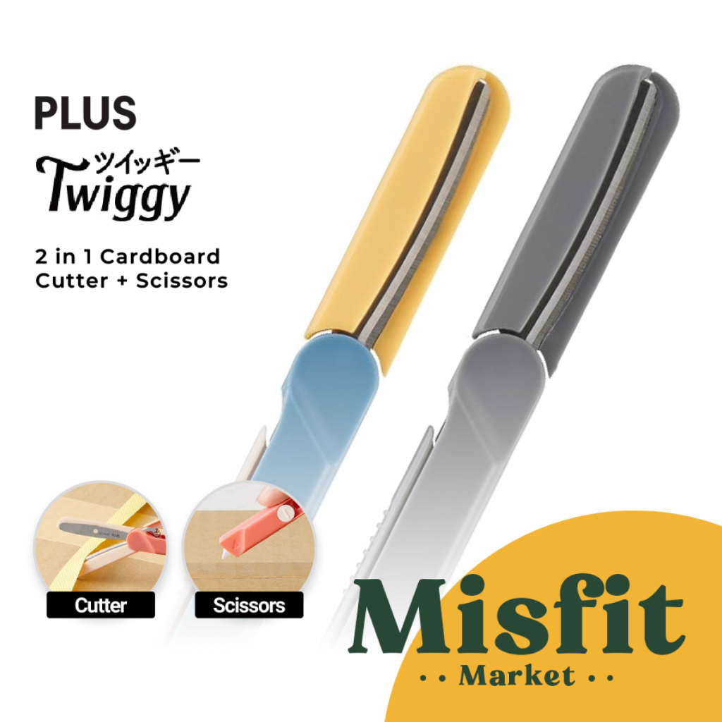 

PLUS SC-150P Twiggy Portable Scissors with Unpacking Cutter Pisau Potong Kertas Gunting Mobile