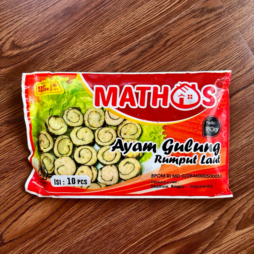 

Mathos Ayam Gulung Rumput Laut Isi 10 180gr