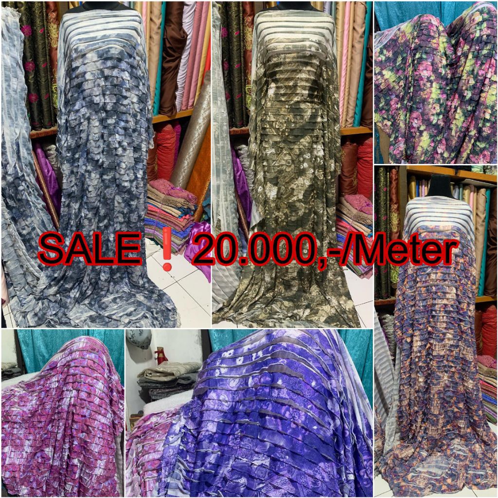 PROMO❗BAHAN BAJU/ROK/Dll KAIN SPANDEK RUMBAI BAHAN STRICTH (Elastis) KATUN RAYON ETNIK METERAN