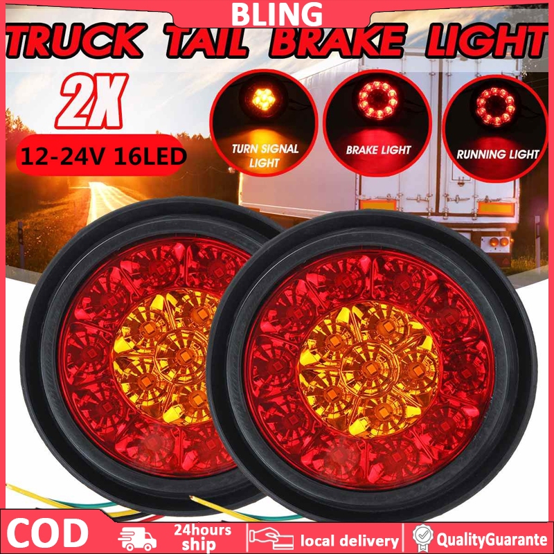 【COD】Stop Lamp Truk 12-24 Volt Model BULAT 16 LED Lampu Stop Belakang Truk