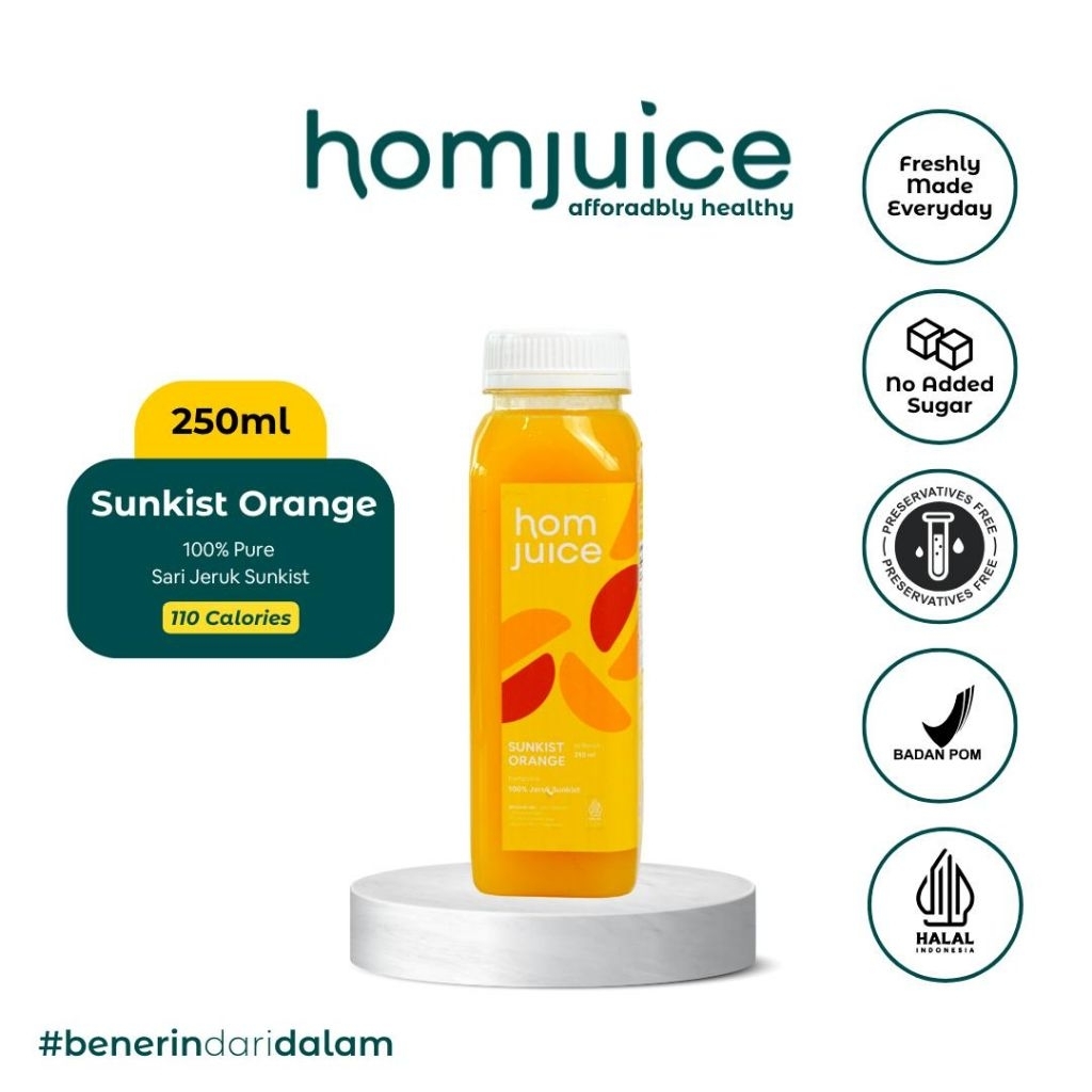 

Homjuice - Sunkist Orange 250 ml (Cold-Pressed Juice/Jus/Detox)
