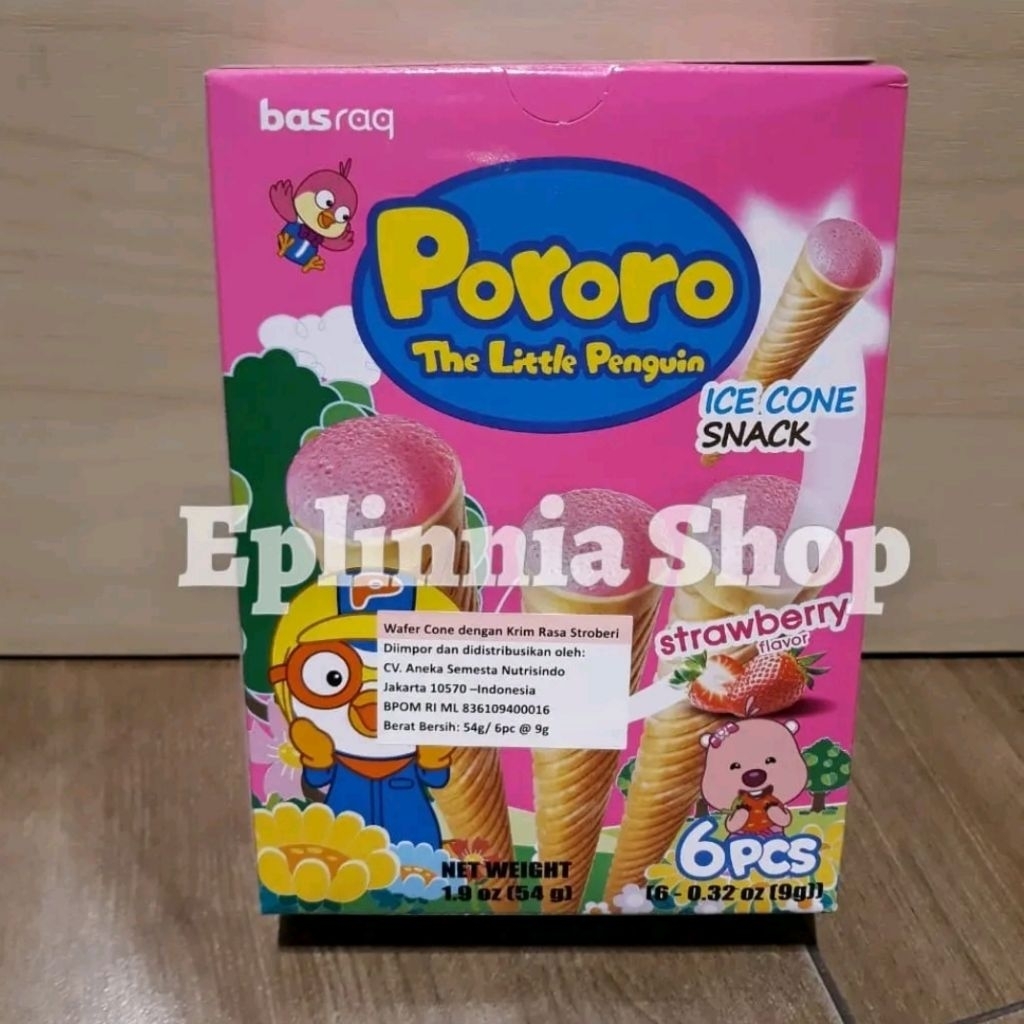 

Basraq Pororo Little Pinguin Ice Cone Snack Strawberry 54 gr