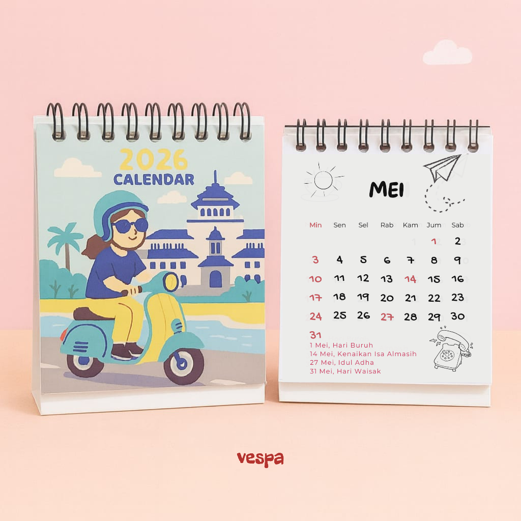 

Hadiah Unik Kalender Meja 2026 Mini Spiral Tanggal Merah Lengkap Desain Aesthetic Lucu