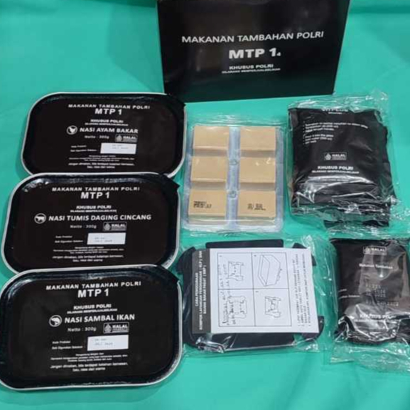Ransum MTP1 Makanan Tambahan Polri T2SP MRE TNI Makanan Outdoor Pendaki