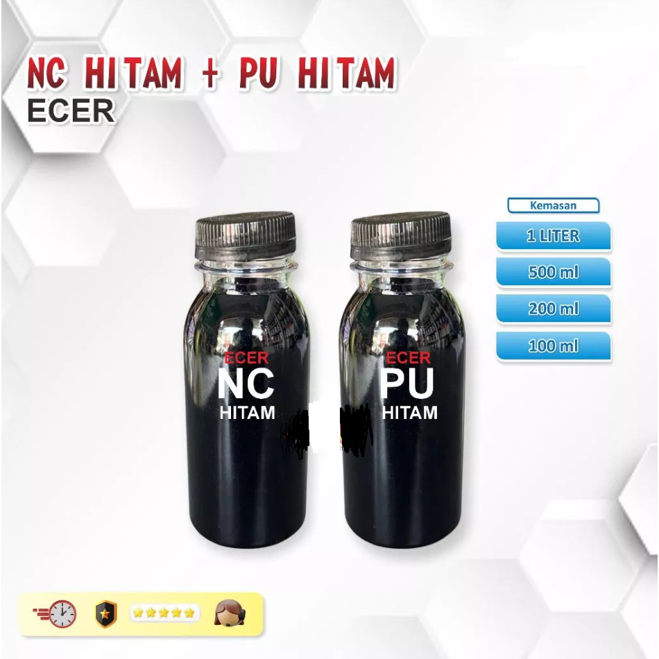 Cat Super Black Glossy PU NC 100ml 200ml 500 ml cat hitam pu dan nc termurah