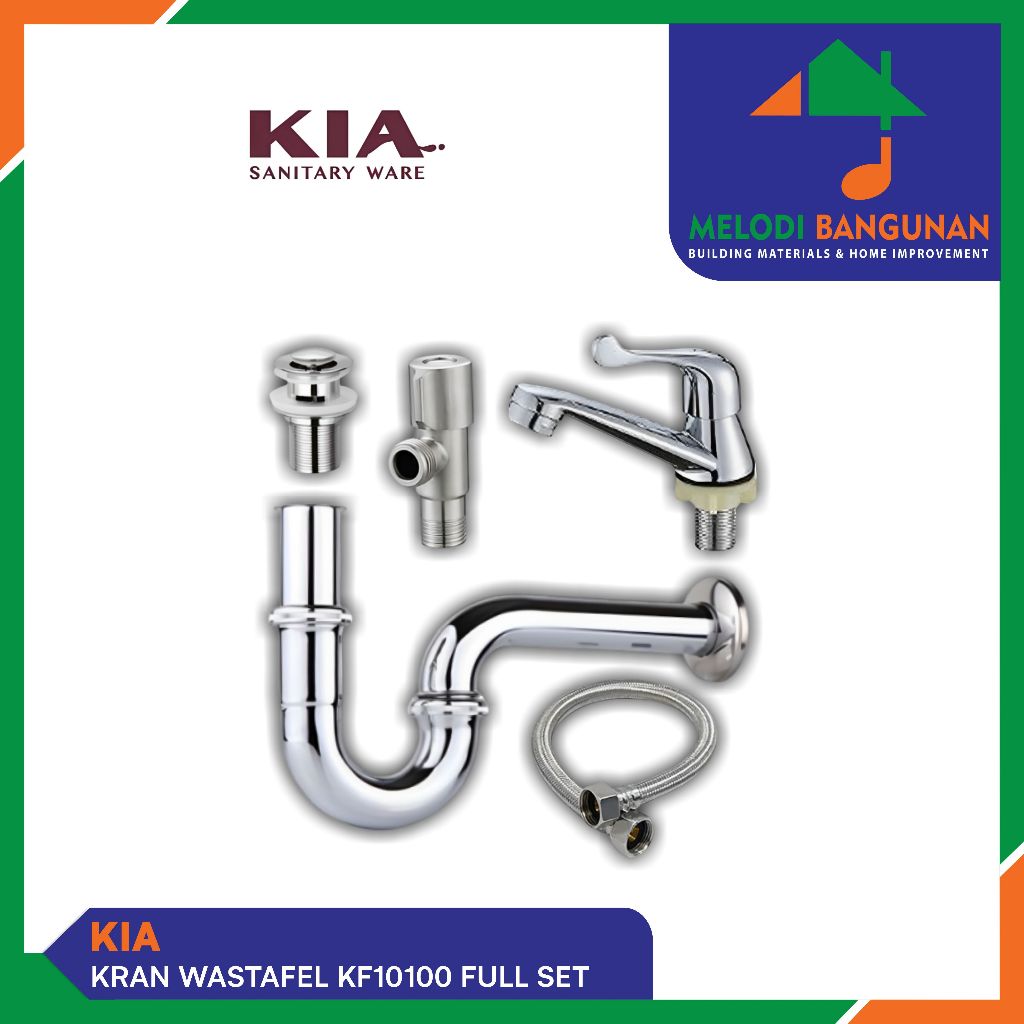 Kia - Paket Keran + Kran Washtafel Wastafel Tap Kf 10100 Kf10100Set