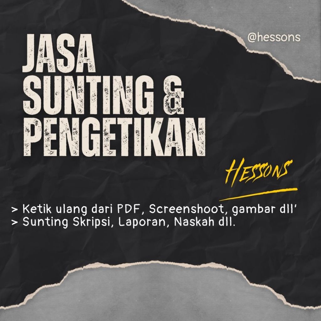 Jasa Pengetikan & Sunting Skripsi