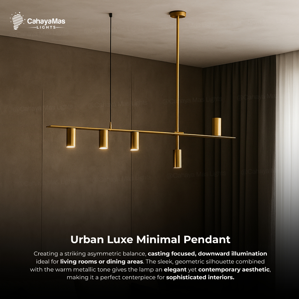 Lampu Hias Gantung Chandelier Sorot Meja Makan/Island/Dapur/Bar/Dll Minimalist Modern Simple Gold