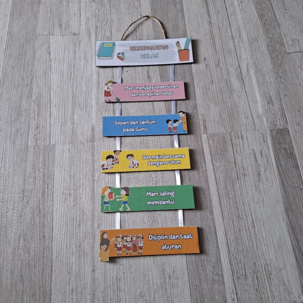 Hiasan Dinding Kelas TK PAUD SD Kesepakatan Kelas Dari Kardus Hiasan Kelas