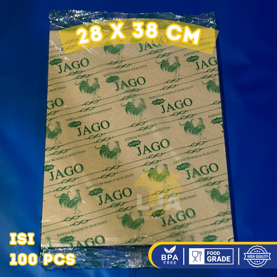 [100lbr] Kertas Nasi Coklat 28x38 untuk Nasi Uduk / Pecel / Nasi Bungkus