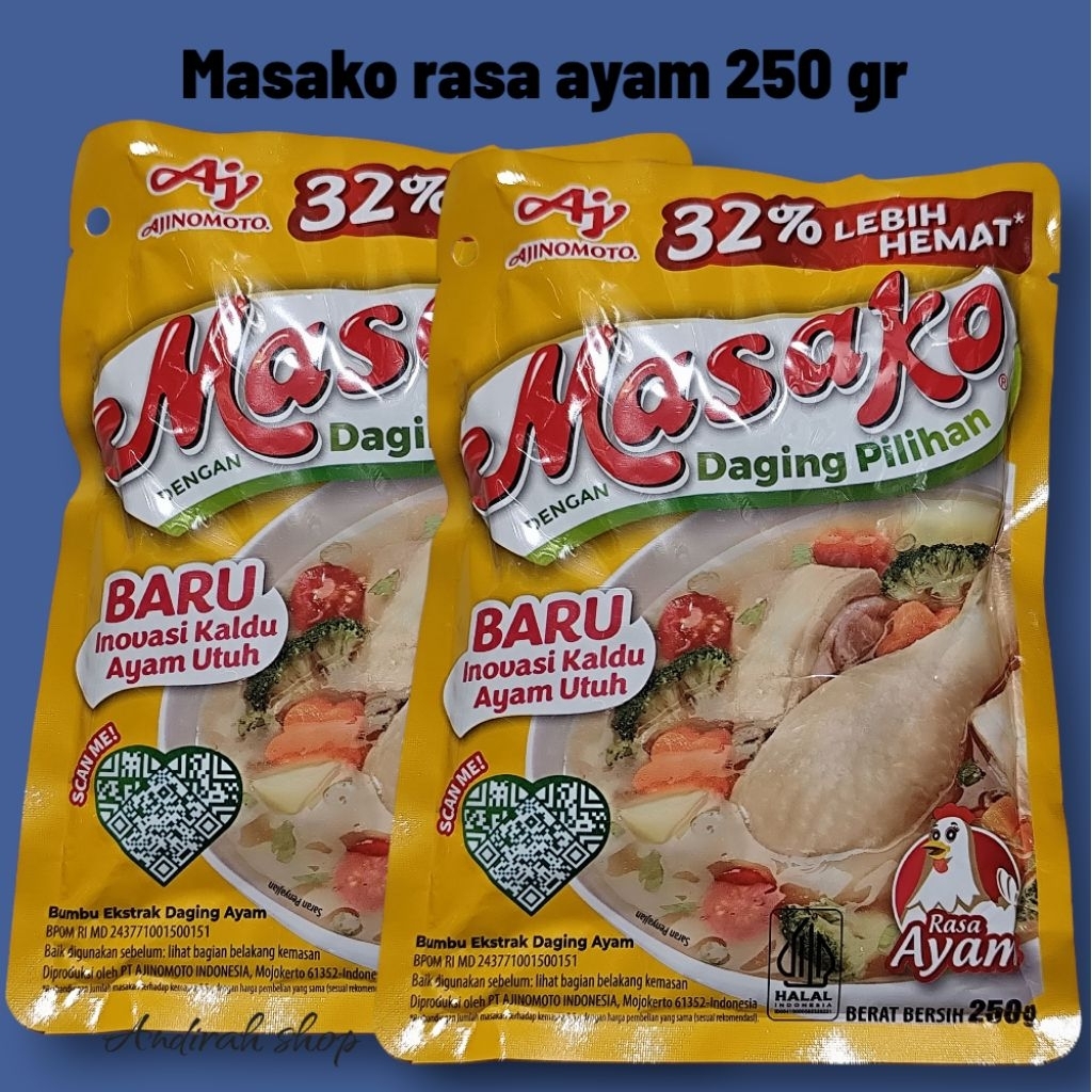 

MASAKO AYAM berat 123/250 gram