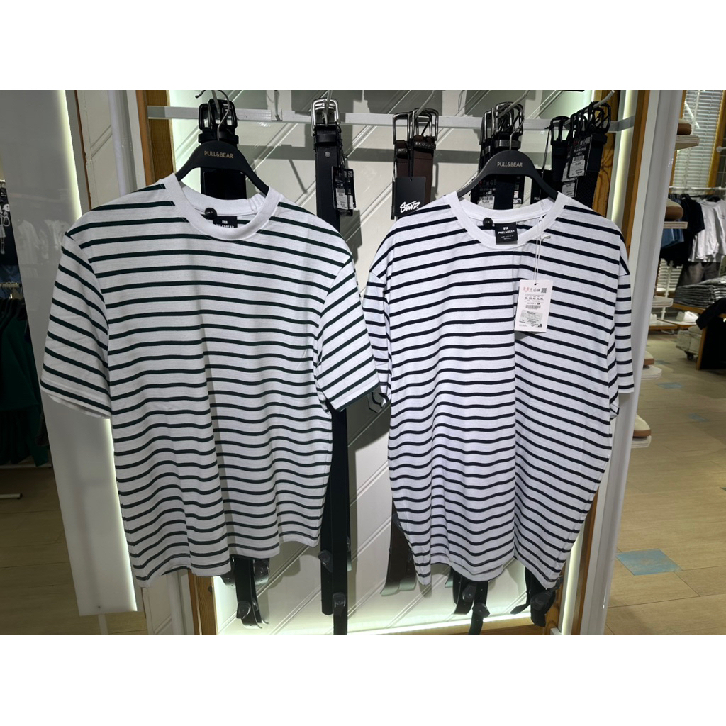 Kaos Garis Cowok Pull and Bear