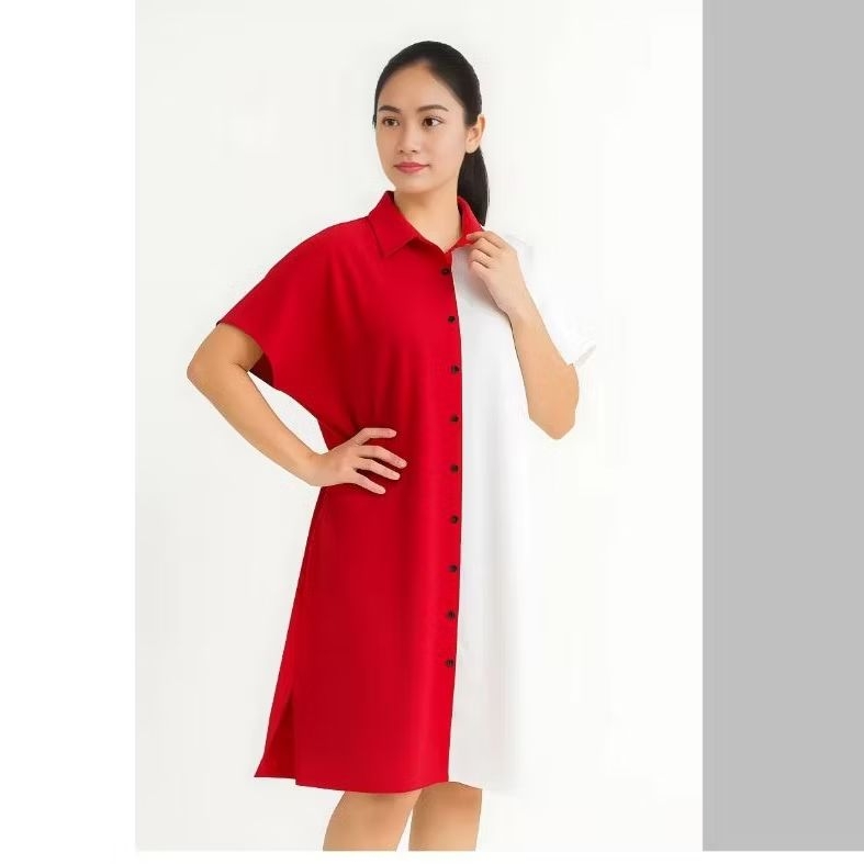 daster wanita daster kemerdekaan 17 Agustus daster Merah putih bahan  cringkle airflow jatuh ringan 