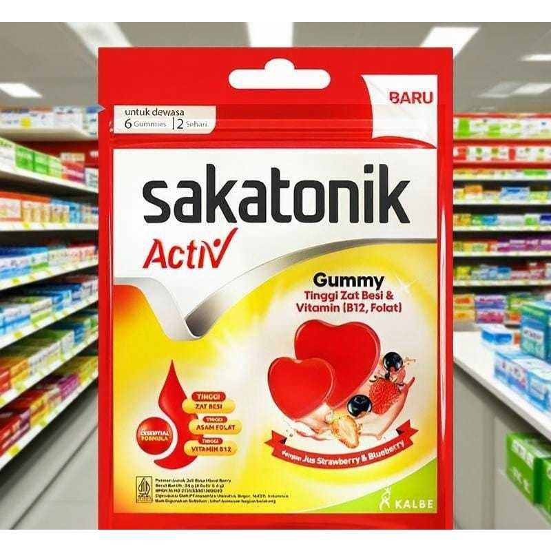 Sakatonik ActiV Gummy Tinggi Zat Besi & Vitamin B12 Folate