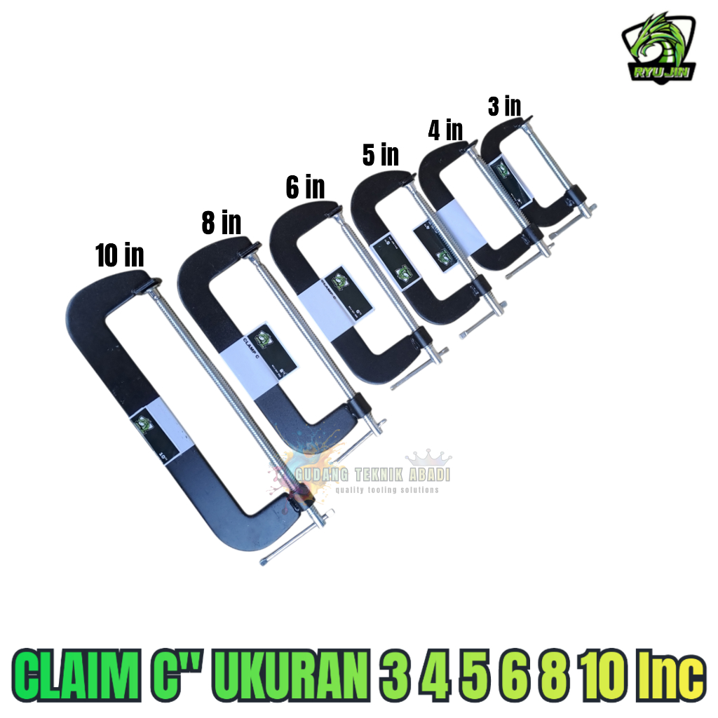 Klem C Atau Catok Kayu 3" Inch 4" Inch 5" Inch 6" Inch 8" Inch 10" INCH Klem G Penjepit Kayu Serbagu