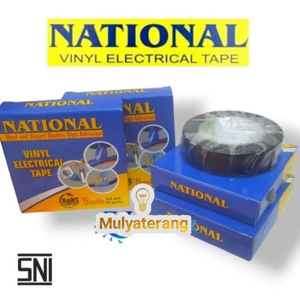National Grosir Murah Isolasi Selotip Listrik National Hitam 100% Original